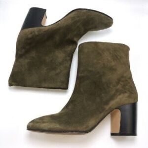 Vince Dryden Booties Moss Green suede